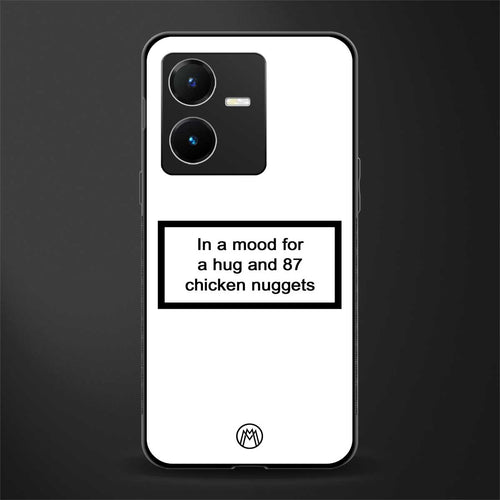 87 chicken nuggets white edition back phone cover | glass case for vivo y22