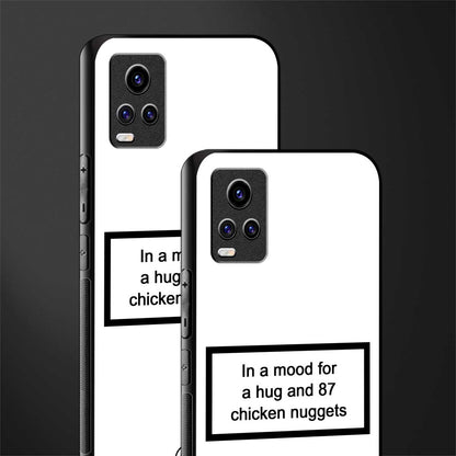 87 chicken nuggets white edition back phone cover | glass case for vivo v21e 4g