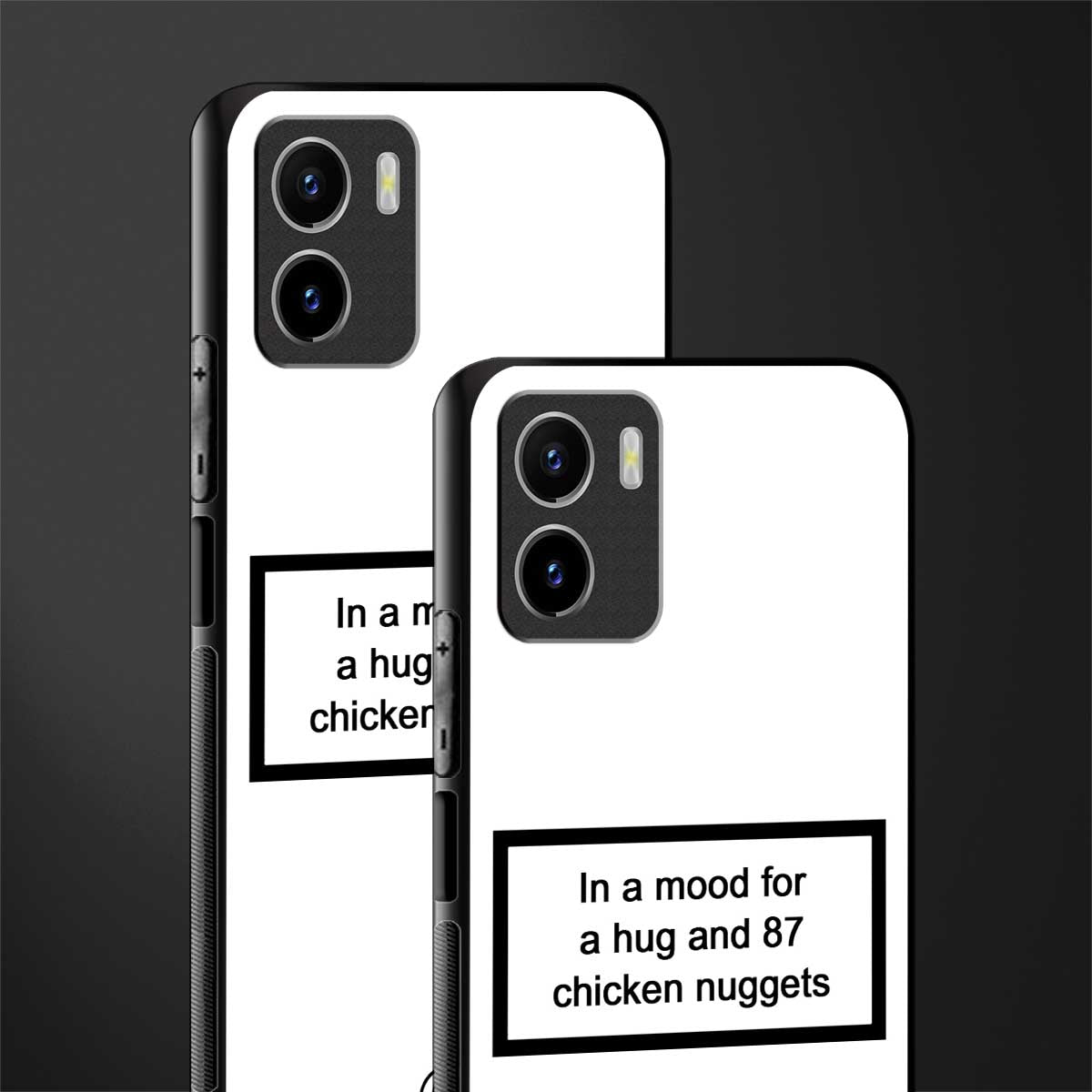 87 chicken nuggets white edition back phone cover | glass case for vivo y72