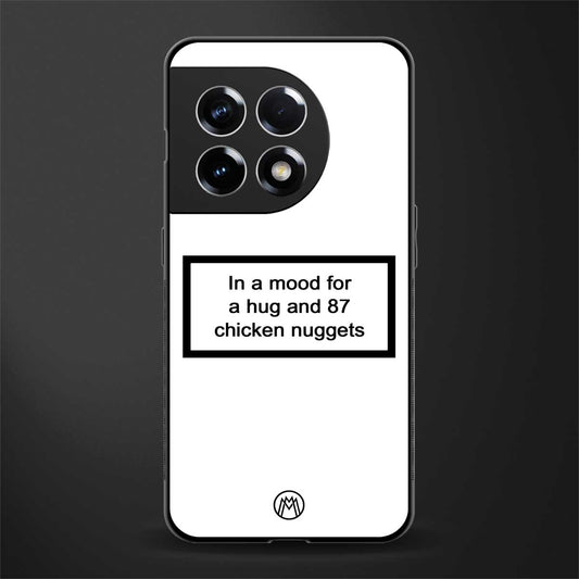 87 chicken nuggets white edition back phone cover | glass case for oneplus 11r