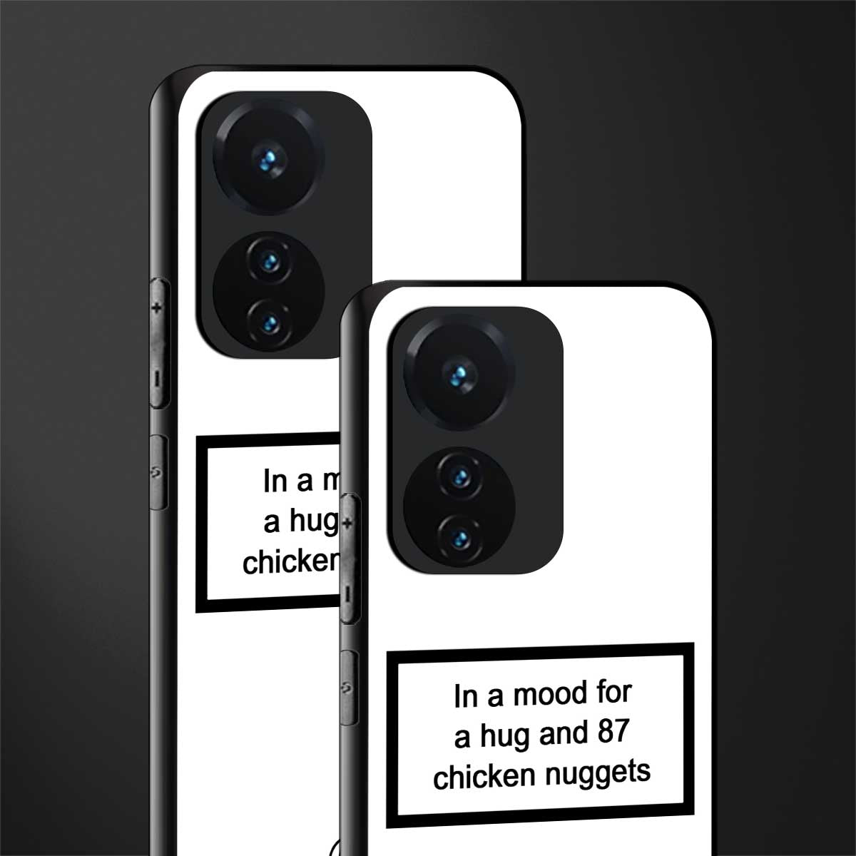 87 chicken nuggets white edition back phone cover | glass case for vivo t1 44w 4g