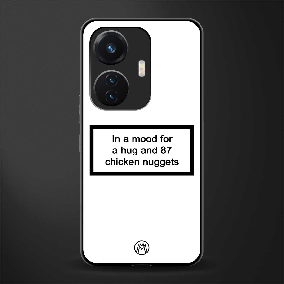 87 chicken nuggets white edition back phone cover | glass case for vivo t1 44w 4g