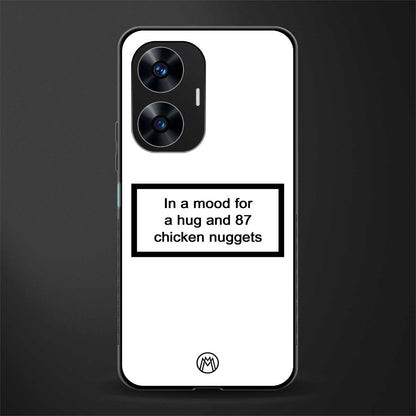 87 chicken nuggets white edition back phone cover | glass case for realme c55