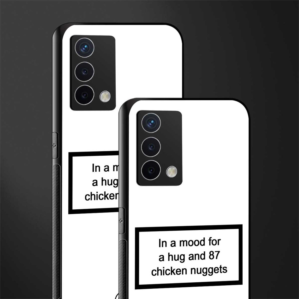 87 chicken nuggets white edition back phone cover | glass case for oppo a74 4g