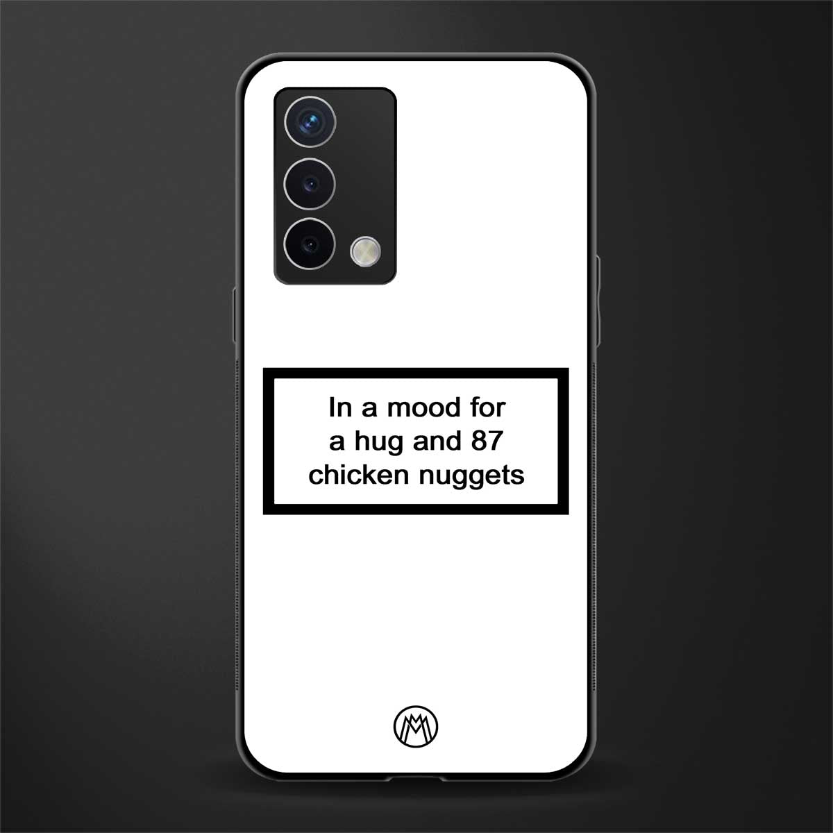 87 chicken nuggets white edition back phone cover | glass case for oppo a74 4g
