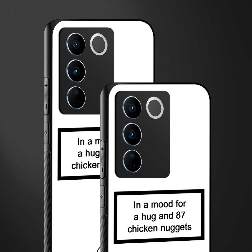 87 chicken nuggets white edition back phone cover | glass case for vivo v27 pro 5g