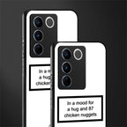 87 chicken nuggets white edition back phone cover | glass case for vivo v27 pro 5g