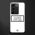 87 chicken nuggets white edition back phone cover | glass case for vivo v27 pro 5g