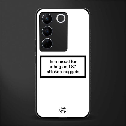 87 chicken nuggets white edition back phone cover | glass case for vivo v27 pro 5g