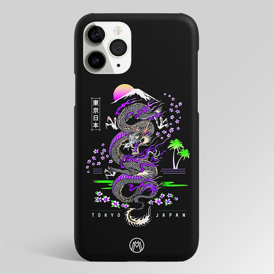 Tokyo Japan Purple Dragon Black Matte Case Phone Cover