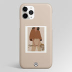 Beige Brown Young Lady Design Matte Case Phone Cover