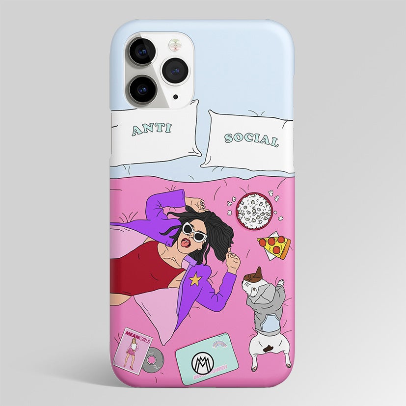 Anti Social Chick Girl Matte Case Phone Cover