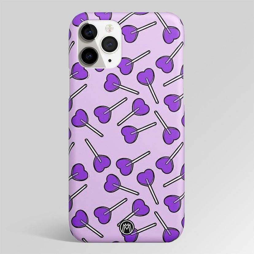 Y2K Hearts Lollipop Purple Edition Matte Case Phone Cover