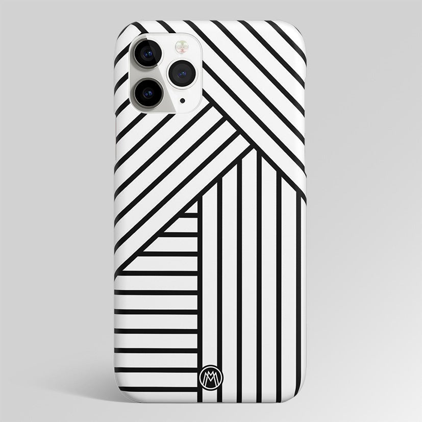 Classic White Black Patten Matte Case Phone Cover