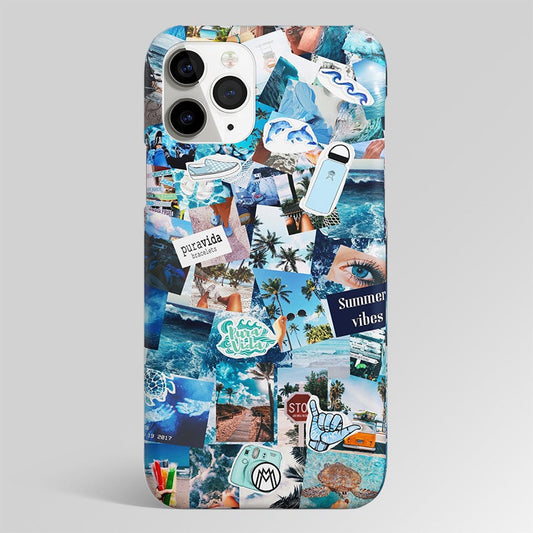 Blue Summer Vibes Aesthetic Collage Matte Case Phone Cover