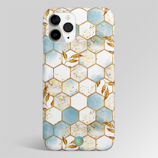White Marble Tile Art Matte Case Phone Cover