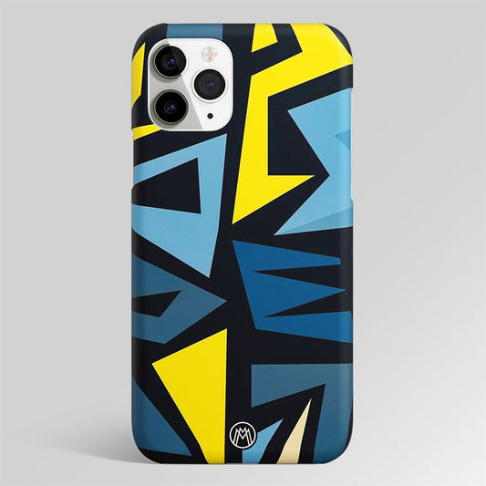 Dynamic Blue Yellow Pattern Matte Case Phone Cover