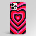 Y2K Black Pink Heart Aesthetic Matte Case Phone Cover