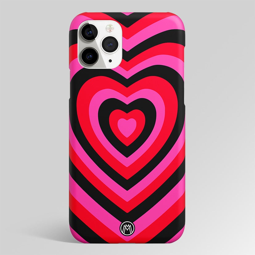 Y2K Black Pink Heart Aesthetic Matte Case Phone Cover