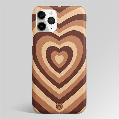 Y2K Brown Heart Aesthetic Matte Case Phone Cover