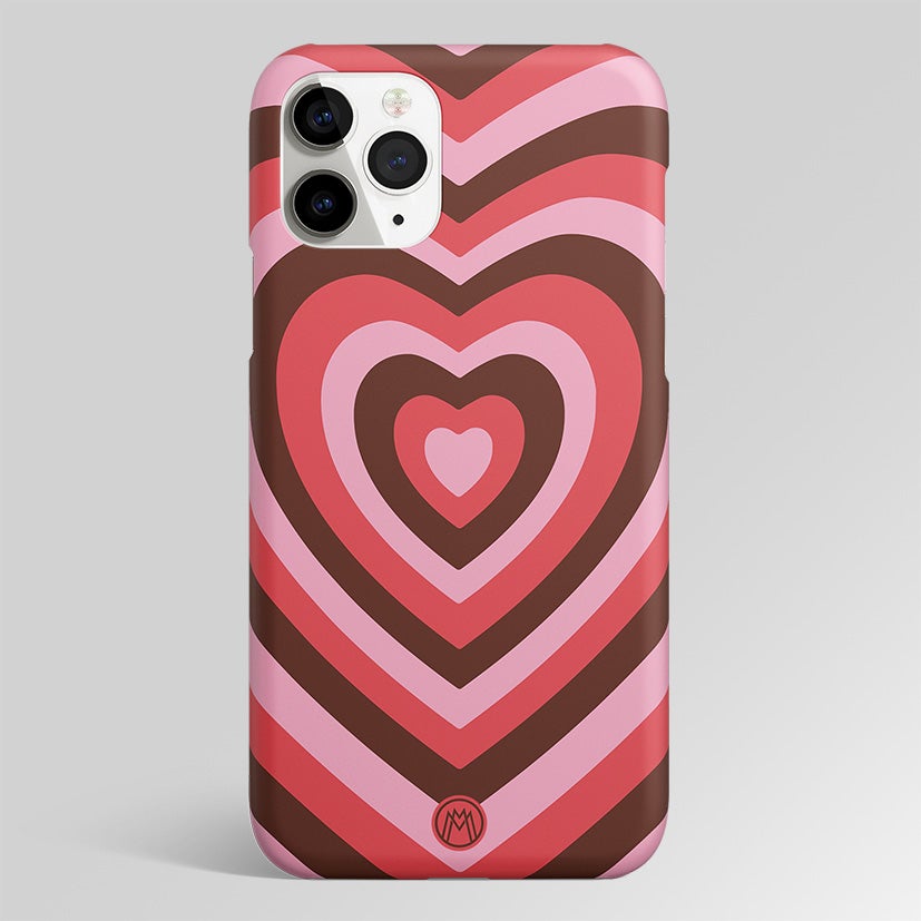 Y2K Red Pink Brown Heart aesthetic Matte Case Phone Cover