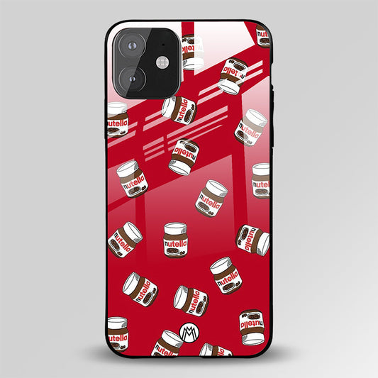 Red Nutella Glass Case Phone Cover