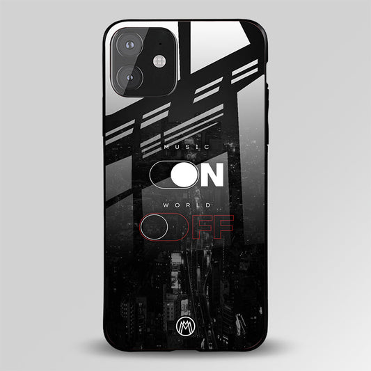 Music On World Off Music Glass Case Phone Cover