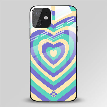 Y2K Purple Cream Heart Aesthetic Glass Case Phone Cover
