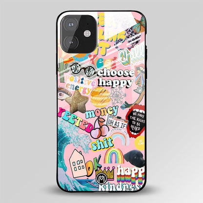 Happy Summer Collage Aesthetic Glass Case Phone Cover