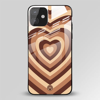 Brown Heart Aesthetic Glass Case Phone Cover