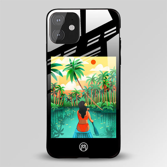 Tropical Girl Glass Case Phone Cover