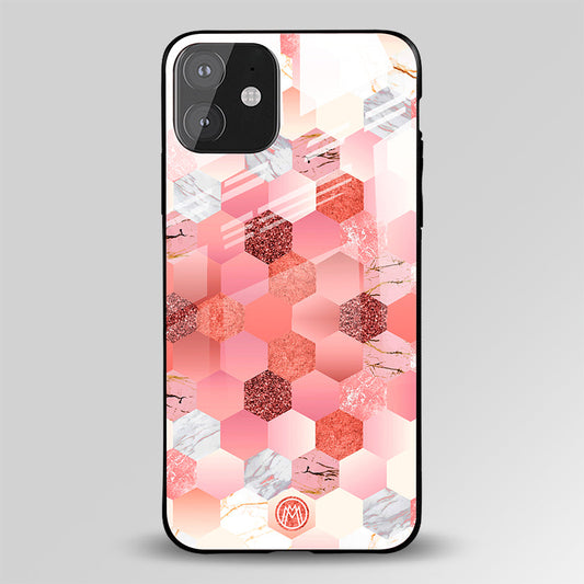 Tote Pink Hexagons Glass Case Phone Cover