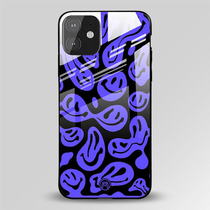 Y2K Aesthetic Purple Smiley Glass Case Phone Cover