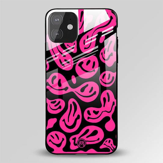 Y2K Aesthetic Pink Smiley Glass Case Phone Cover