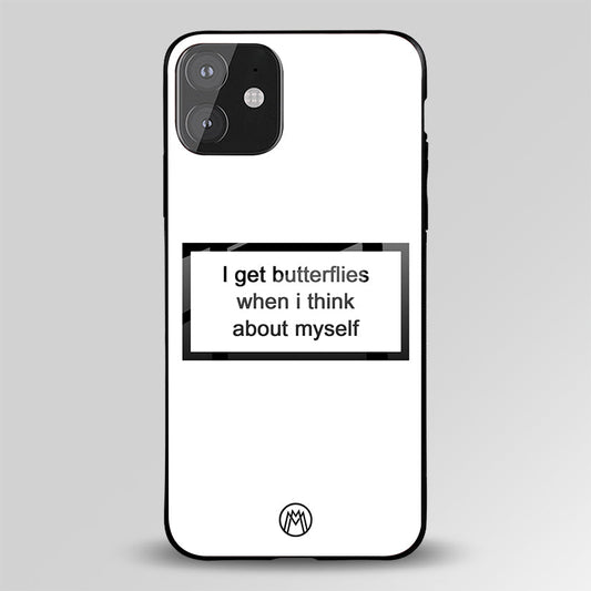 I Get Butterflies White Edition Glass Case Phone Cover