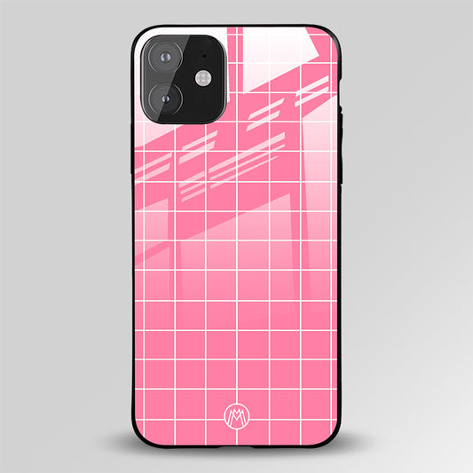 Classic Grid Pink Edition Glass Case Phone Cover