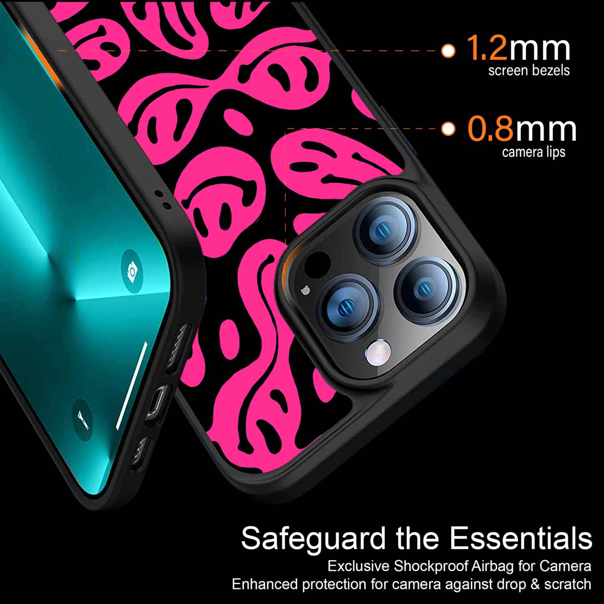 Acid Smiles Black Pink Phone Cover | MagSafe Case