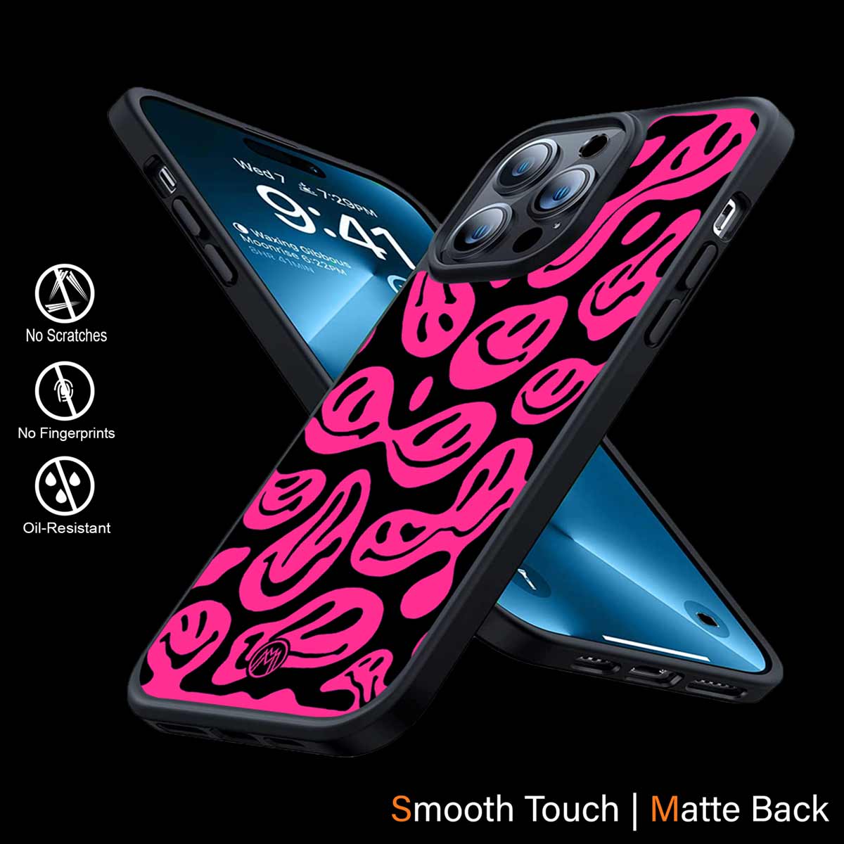 Acid Smiles Black Pink Phone Cover | MagSafe Case