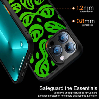 Acid Smiles Neon Green Phone Cover | MagSafe Case