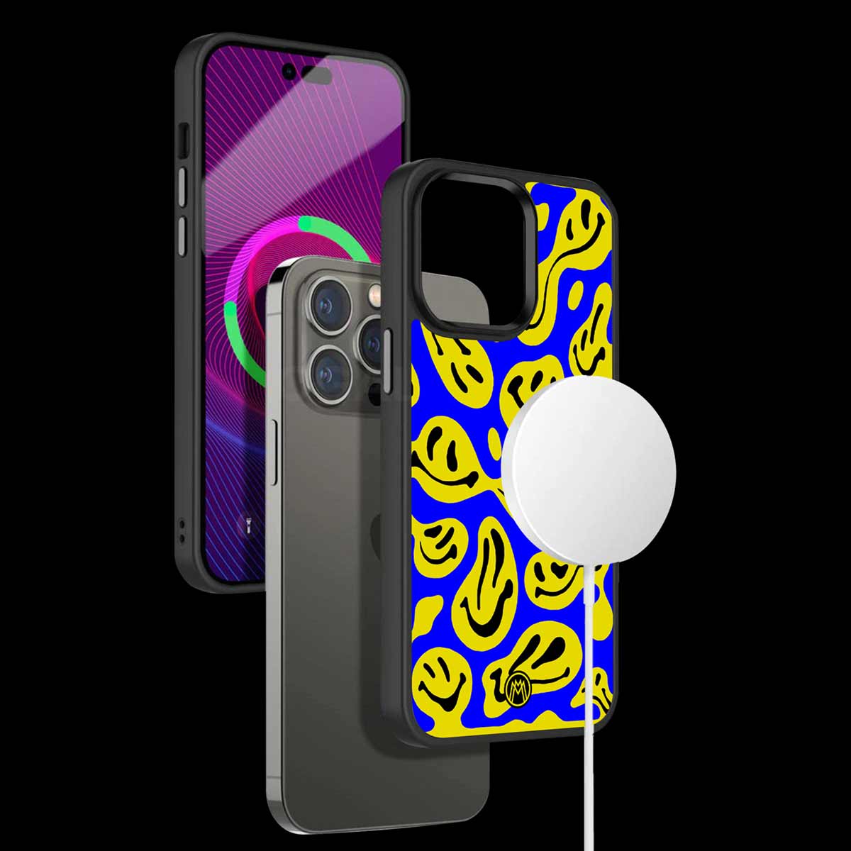 Acid Smiles Yellow Blue Phone Cover | MagSafe Case