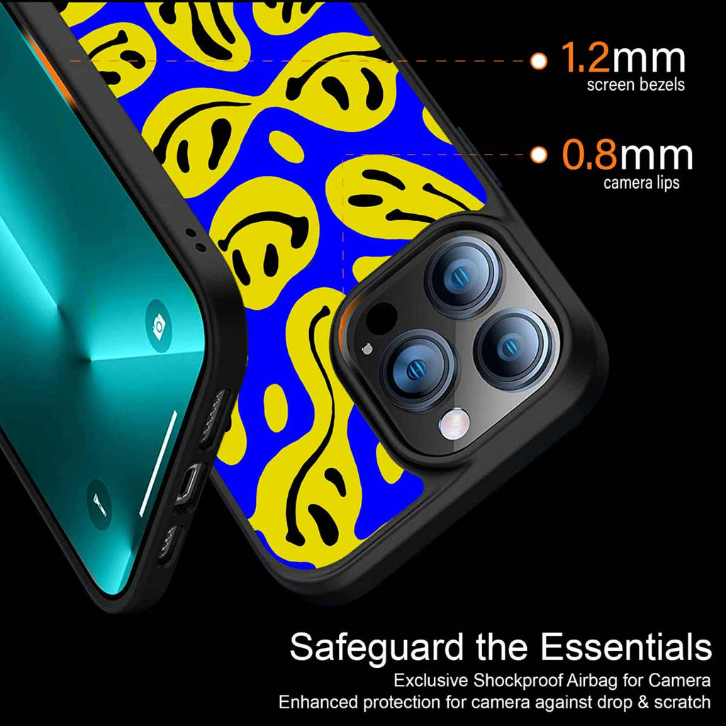 Acid Smiles Yellow Blue Phone Cover | MagSafe Case