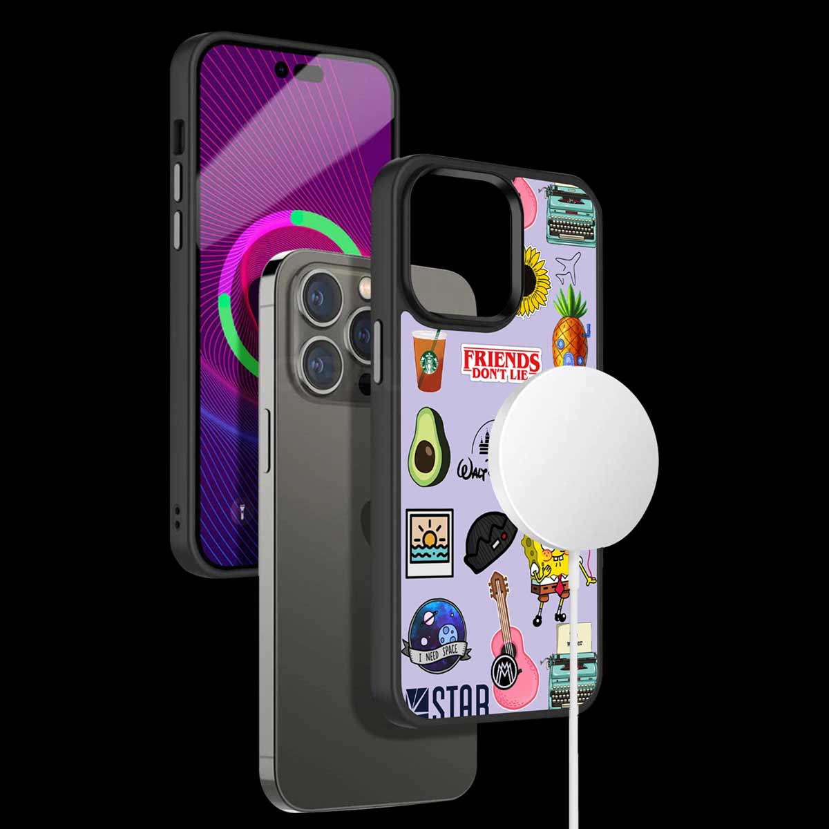 Aesthetic Stickers Purple Collage Phone Cover | MagSafe Case