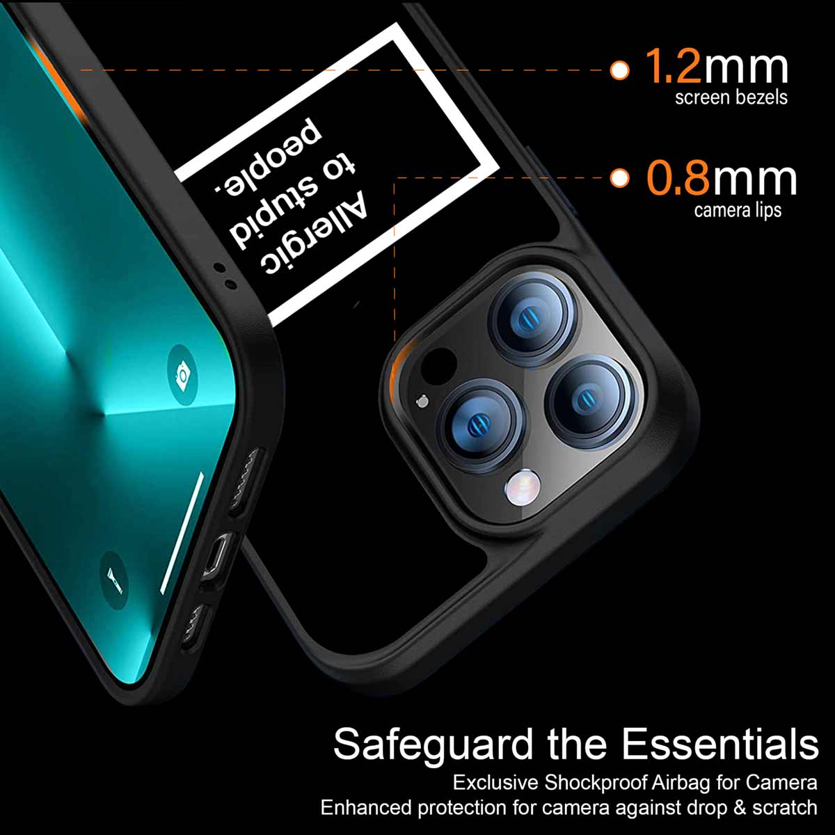 Allergic To Stupid People Black Phone Cover | MagSafe Case
