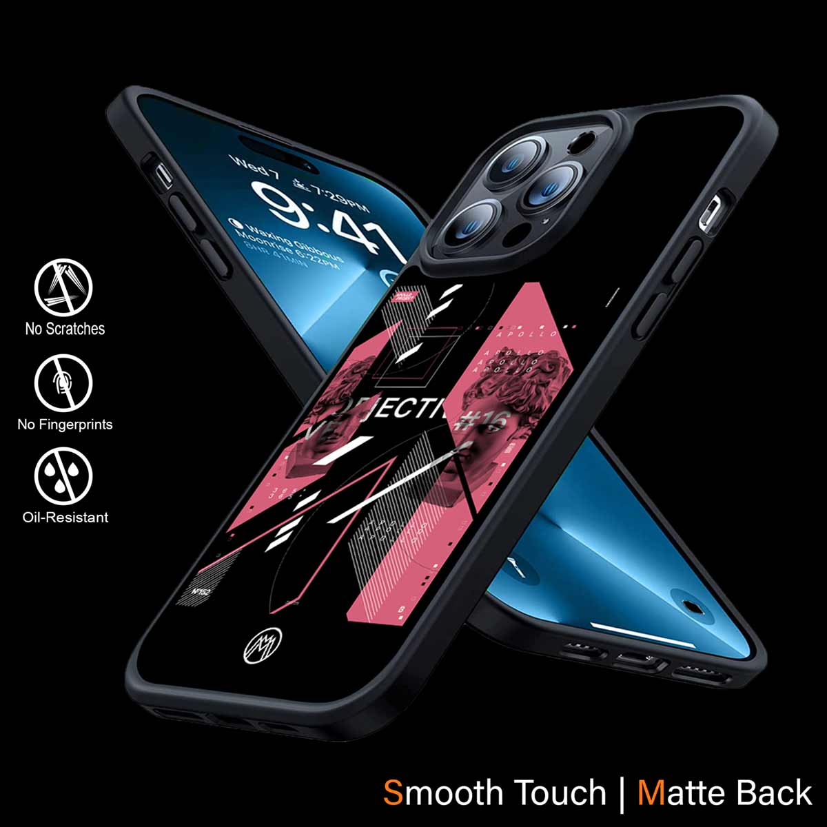 Apollo Project Aesthetic Pink And Black Phone Cover | MagSafe Case