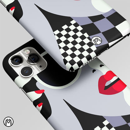 Black And White Attitude Queen Matte Case Phone Cover