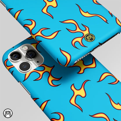 Lil Flames On Blue Matte Case Phone Cover
