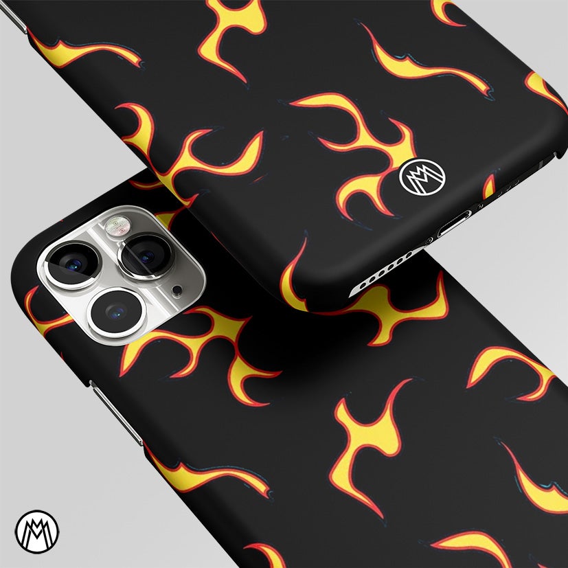 Lil Flames On Black Matte Case Phone Cover