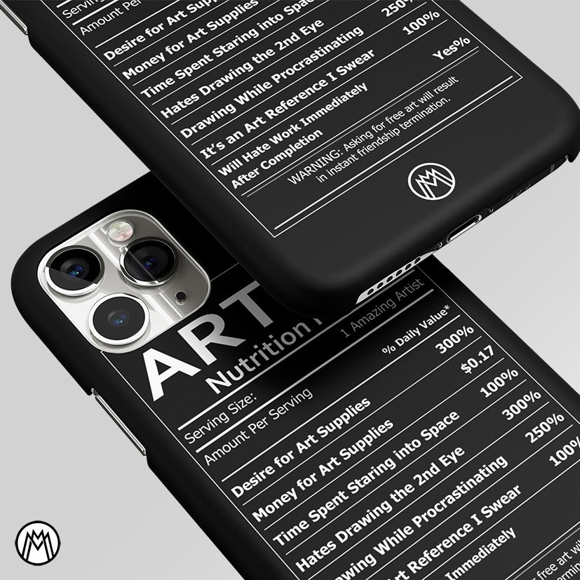 Artist Nutrition Facts Label Matte Case Phone Cover