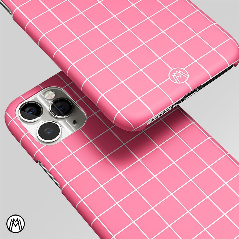 Classic Grid Pink Edition Matte Case Phone Cover