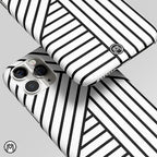 Classic White Black Patten Matte Case Phone Cover